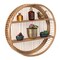 Vintiquewise Decorative Rattan Round Display Shelf With 2 Shelves for The Dining Room, Living Room, or Office. QI004514 - alternate 1